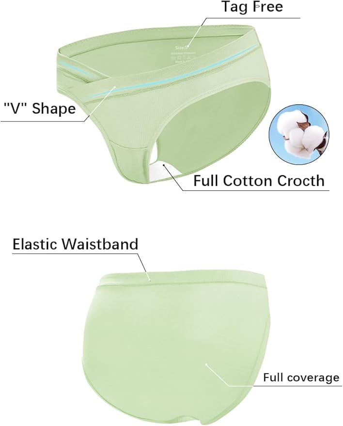 Molasus Cotton Crossover Maternity Underwear Under Bump Pregnancy Bikinis Panties