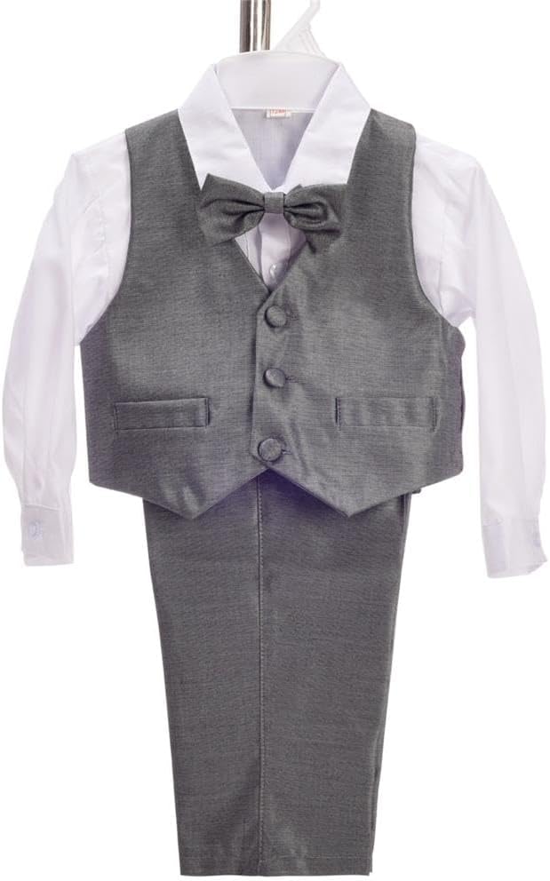 Dressy Daisy Baby Toddler Boy 5 Pcs Set Formal Tuxedo Suits No Tail Wedding Christening Baptism Outfits
