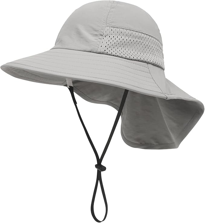 XIAOHAWANG Girls Sun Hat Baby Beach Hats Boys UPF 50+ Kids Summer Protection Cap Toddler Breathable Caps Wide Brim Neck Flap