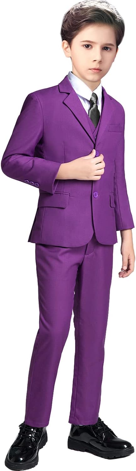 Boys Suit for Kids Tuxedo Suits for Wedding Formal Suit Set Toddler Boy Dress Outfit with Shirt and Tie