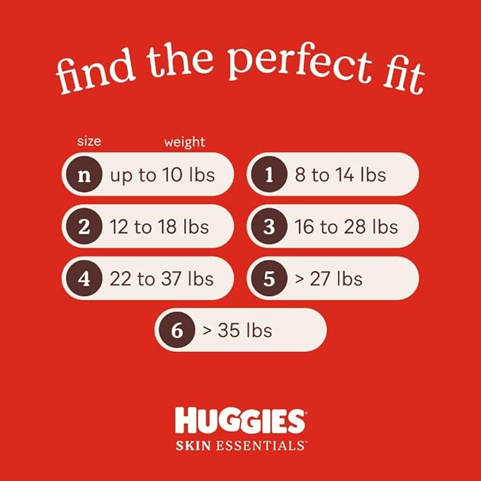 Huggies Size 1 Diapers, Skin Essentials Baby Diapers, Size 1 (8-14 lbs), 29 Count, Packaging May Vary