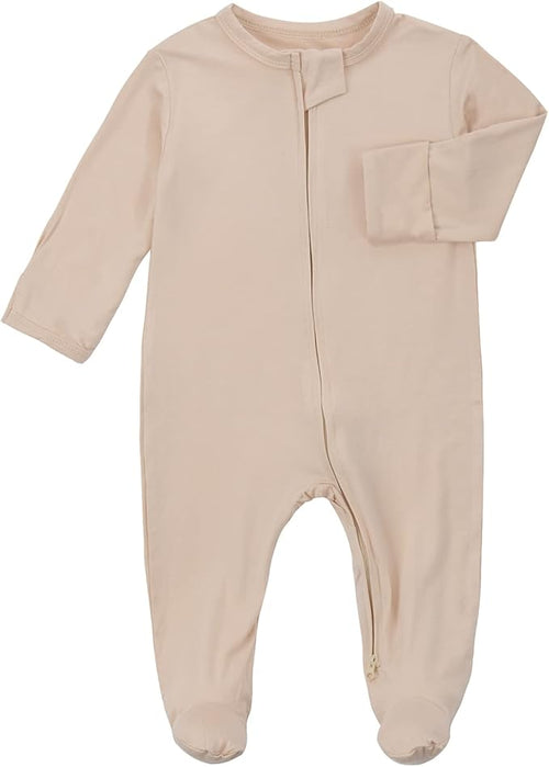 Aablexema Baby Footie Pajamas Zipper - Rayon from Bamboo Infant Footed Pjs with Mittens Sleepwear Jammies