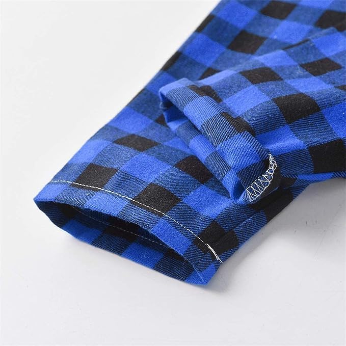 Schbbbta Kids Pajamas Set, Plaid Button Down Pjs for Girls & Boys, 9 Months - 14 Years