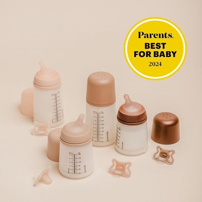 Suavinex Zero Zero Anti Colic Baby Bottle, No 1 Spanish Baby Bottle Brand, Minimizes Bottle Rejection & Nipple Confusion, Perfect for Combo Feeding, 2pk, 6oz/180mL, Fair Tone, Adaptable Flow Nipple