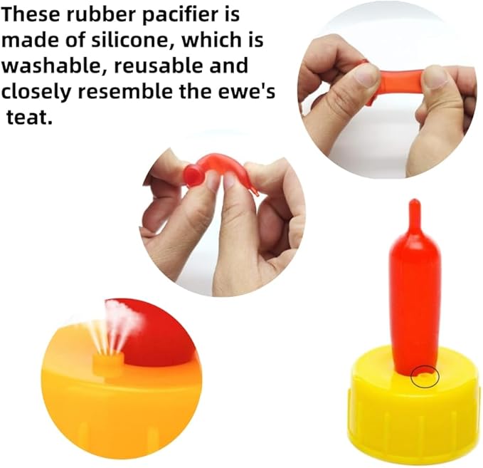 6Pcs Goat Feeding Bottles 400 ml/13.5 oz and 12 Nipples, Lamb and Kid Bottle, Livestock Baby Bottle for Sheep,Lamb,Calf and Other Mammal Feeding Bottles