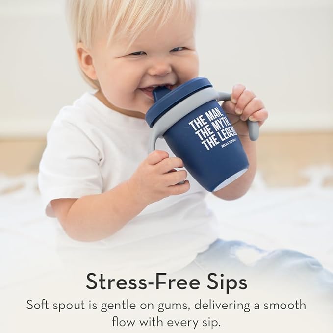 Bella Tunno Sippy Cup, Silicone Training Cup with Transition Handles for Infants, Toddlers & Kids, Babies 6-12 Months & Toddlers 1-3 Years, Boys & Girls, I Like Big Cups, 8 oz
