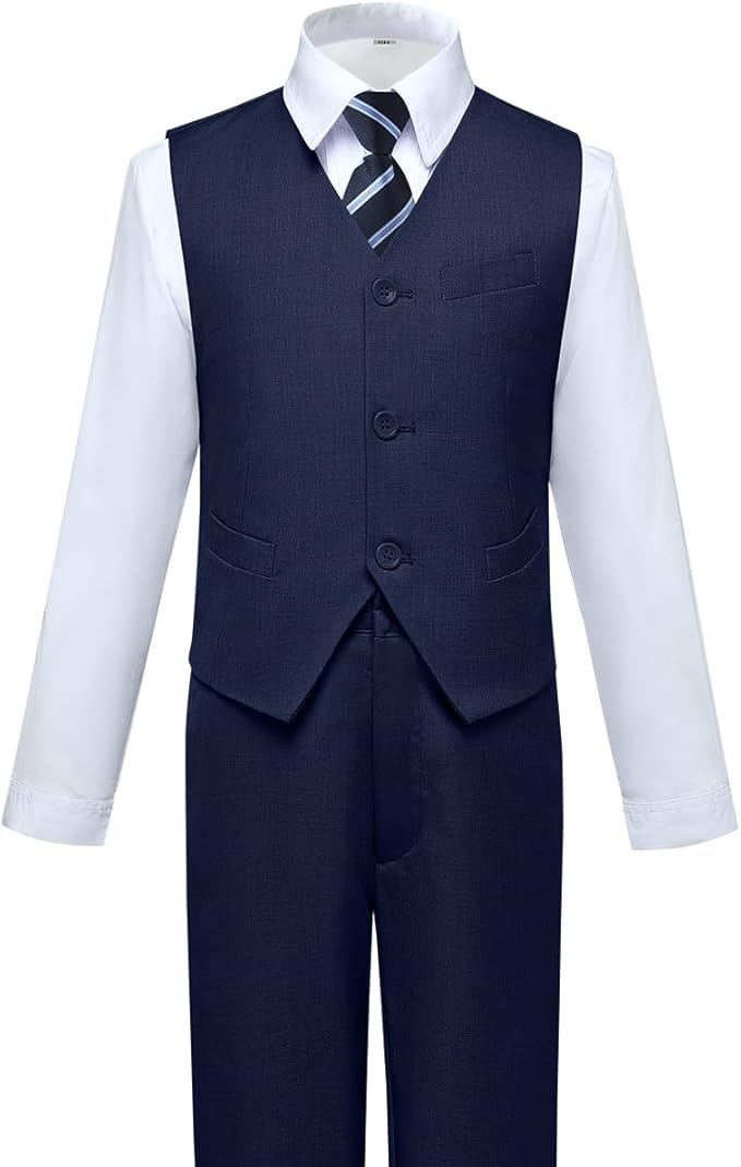 Visaccy Boys Suits Slim Fit Dress Clothes Ring Bearer Outfit