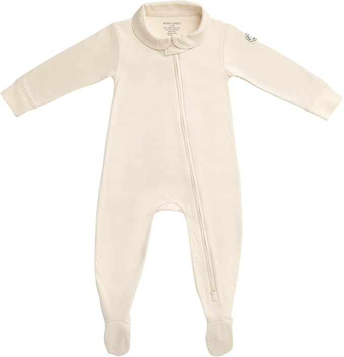 MON CHOU Baby Footie Pajama - Luxuriously Soft Pima Cotton Baby Sleepers - Organic Cotton Pajamas - Premium Newborn Onesie