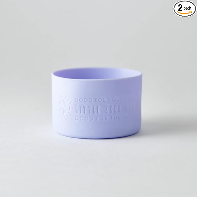 Little Seed Farm Protective Silicone Sleeves for Jars - 2-Pack - Pastel Purple