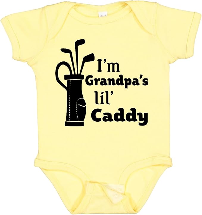 inktastic I'm Grandpa's Lil' Caddy- Golf for Kids Baby Bodysuit