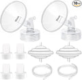 19mm Flange Pump Parts Compatible Spectra S1 S2 9 Breast Pumps Replacement,Full Set Replacements Include Flange Backflow Protector Membrane Duckbill Valve Tube,Not Original Accessories