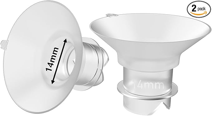 2pcs Upgraded Flange Inserts 14mm Compatible with Momcozy/Medela/Spectra/eufy/Elvie/Lansinoh/TSRETE/Paruu Wearable Pump with 24mm Shields/Flanges, Reduce 24mm Nipple Tunnel Down to 14mm