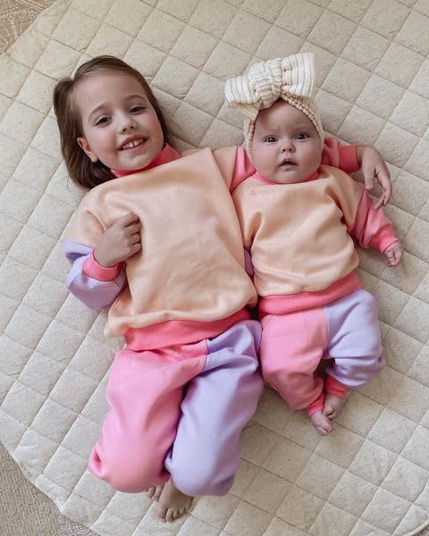 Fernvia Toddler Baby Girl Clothes 3 6 9 12 18 24 Months Fall Outfits Solid Long Sleeve Sweatshirt Tops + Pants Set
