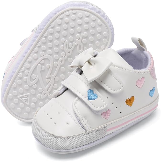 Clowora Baby Boys Girls Shoes Non-Slip Rubber Sole Sneakers Infant First Walking Toddler Crib Shoes Newborn Loafers Flats.