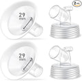 2 Packs 29mm Flange Set, Updated Soft Rim Shield and Wide Mouth Base Connector Pump Parts for Spectra S2 Spectra S1 9 Plus Breastpumps Accessories, 106 Degree Wider Opening Angel