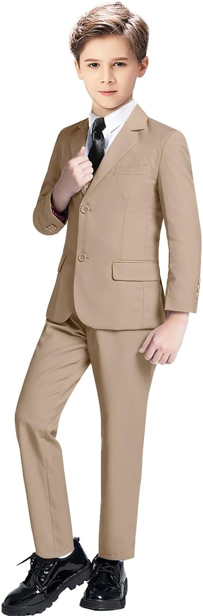 Boys Suit for Kids Tuxedo Suits for Wedding Formal Suit Set Toddler Boy Dress Outfit with Shirt and Tie