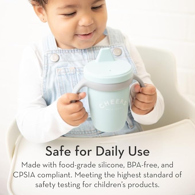 Bella Tunno Sippy Cup, Silicone Training Cup with Transition Handles for Infants, Toddlers & Kids, Babies 6-12 Months & Toddlers 1-3 Years, Boys & Girls, I Like Big Cups, 8 oz