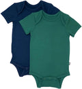 KYTE BABY Unisex Bodysuits, 2-Pack Short Sleeve Baby Bodysuits, 97% Rayon made from Bamboo, 3% Spandex