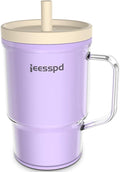 Toddler Cups – 9 oz Adorable Miniature Tumbler with Leak-Resistant Straw and Toddler-Friendly Handle, Encourages Hydration, Easy to Clean, Sippy cups for Toddlers 1-3，BPA Free silicone (Lilac)