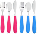 Elk and Friends Kids Silverware with Silicone Handle | Childrens Safe Flatware | Kids Utensils | Spoon + Fork + Knife set | 4 years+ | 6 Pieces