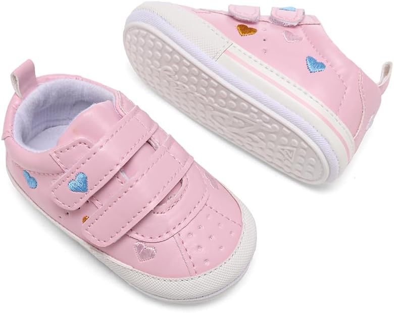 Clowora Baby Boys Girls Shoes Non-Slip Rubber Sole Sneakers Infant First Walking Toddler Crib Shoes Newborn Loafers Flats.