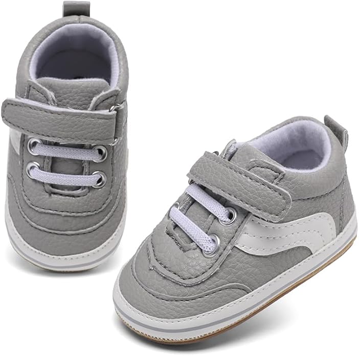 Clowora Baby Boys Girls Shoes Non-Slip Rubber Sole Sneakers Infant First Walking Toddler Crib Shoes Newborn Loafers Flats.