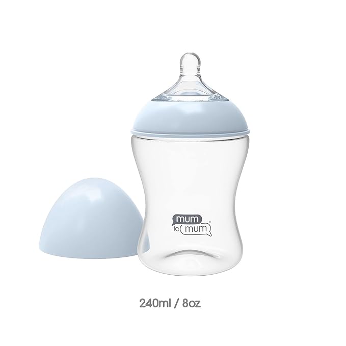 Anti Colic Baby Bottles 8oz with M Flow Rate Nipples for 3-6 Months, 4 Pack, MM104A