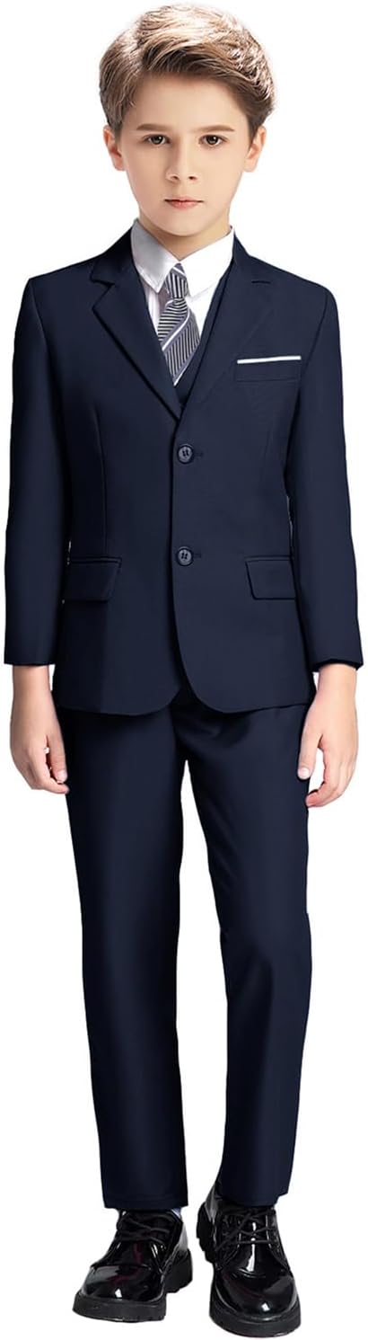 Boys Suit for Kids Tuxedo Suits for Wedding Formal Suit Set Toddler Boy Dress Outfit with Shirt and Tie