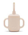 Lalo Little Cup, Non-Toxic Silicone Straw Cup with Handles - Baby and Toddler Sippy Cup - Mini Cup and Straw Training System, 4oz, Grapefruit