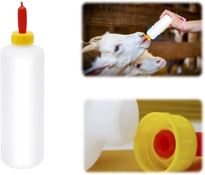 6Pcs Goat Feeding Bottles 400 ml/13.5 oz and 12 Nipples, Lamb and Kid Bottle, Livestock Baby Bottle for Sheep,Lamb,Calf and Other Mammal Feeding Bottles