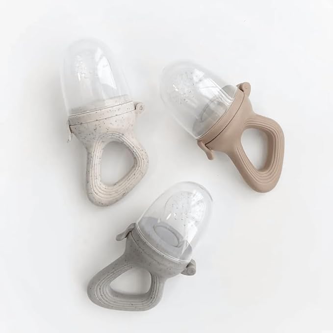 Avee & Co Silicone Teething Pacifier and Fresh Fruit Feeder, Baby Pacifier for Teething, Toddler Teething Toy (Brown)