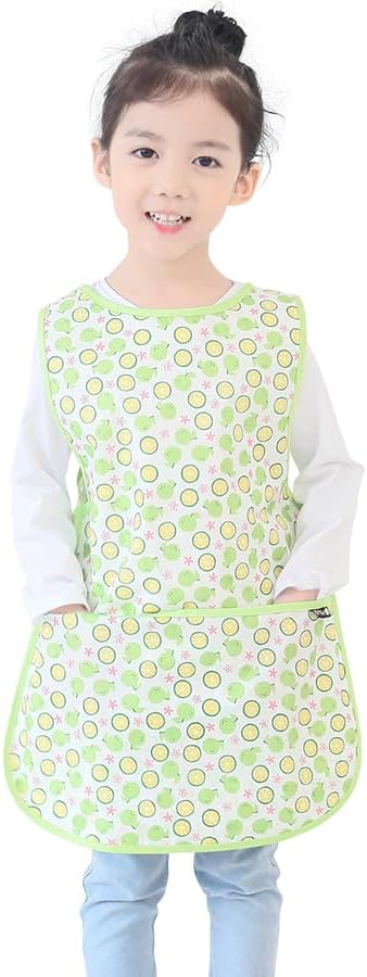 Kids Painting Apron – Waterproof Art Smock for Toddlers & Preschoolers, Messy Play, Baking, Crafts, Cooking, Mealtime