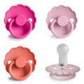 FRIGG SilkySoft Silicone Baby Pacifier 4-Pack Rosy Romance | Made in Denmark | BPA-Free (6-18 Months)