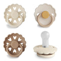 FRIGG SilkySoft Silicone Baby Pacifier 4-Pack Snowflake Dream | Made in Denmark | BPA-Free (6-18 Months)