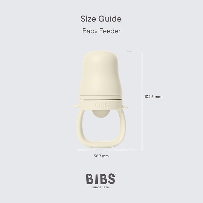 BIBS Baby Feeder with 2 Silicone Nipples, Compatible with Freezer Tray, Easy-Grip, BPA-Free - Ideal for Teething & Self-Feeding, 4+ Months - Sage