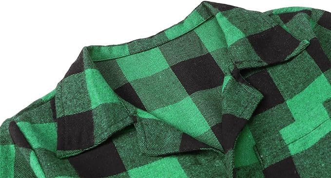 Schbbbta Kids Pajamas Set, Plaid Button Down Pjs for Girls & Boys, 9 Months - 14 Years
