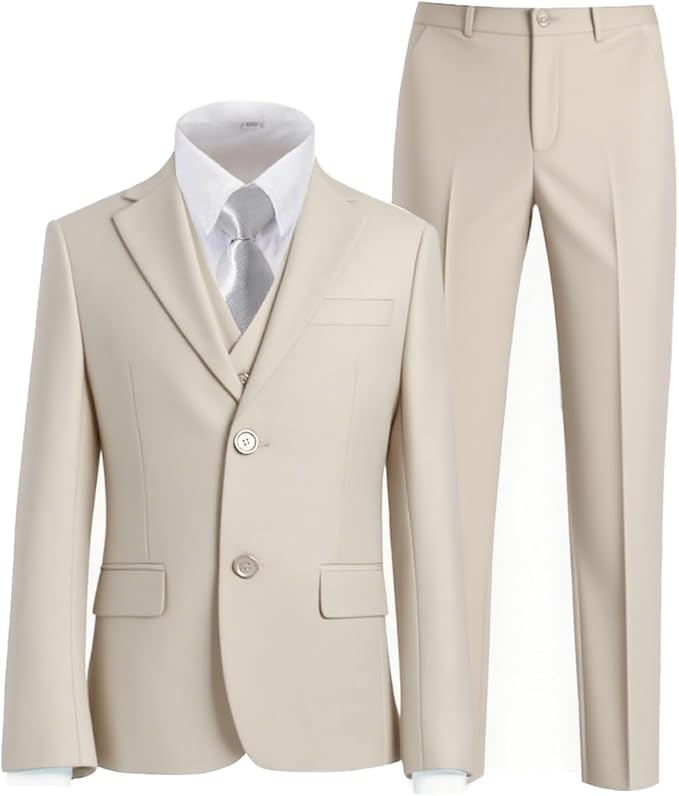 Boys Suit for Kids Tuxedo Suits for Wedding Formal Suit Set Toddler Boy Dress Outfit with Shirt and Tie