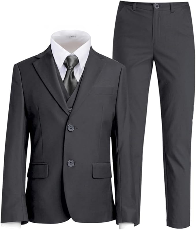 Boys Suit for Kids Tuxedo Suits for Wedding Formal Suit Set Toddler Boy Dress Outfit with Shirt and Tie