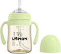 UBMOM Sippy Cup with Straw and Handle, Spillproof Baby and Toddler Cups with Replaceable Straw, BPA-Free PPSU Sippy Cups for Toddlers, 6.76oz (Melon)