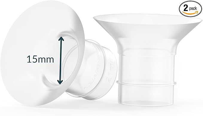 Ameda Breast Pump Flange Insert | 15mm Flange Insert | Ameda Pump Parts | Universal Flange Insert | Compatible with GLO, MYA Joy, MYA Joy Plus and Pearl Breast Pumps | 2 Count