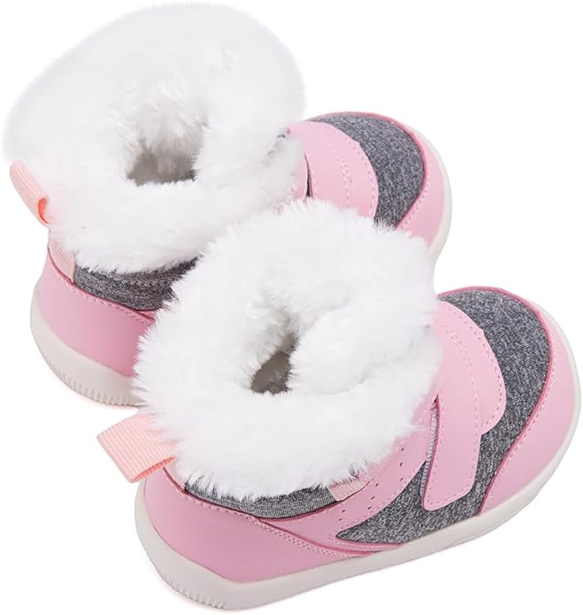 BMCiTYBM Toddler Baby Winter Snow Boots Boy Girl Faux Fur Warm Non Slip First Walking Infant Shoes