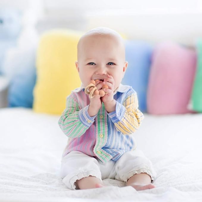 Silicone Baby Teether, Food Grade Silicone & Beech Baby Teething Toy, BPA Free (Black)
