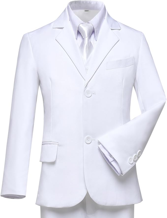 Boys Suit for Kids Tuxedo Suits for Wedding Formal Suit Set Toddler Boy Dress Outfit with Shirt and Tie