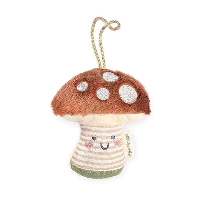 Itzy Ritzy Pacifier and Lovey Set; Detachable Plush Mushroom and Coordinating Green Silicone Pacifier; Ideal for Ages 0 Months and Up, Mushroom