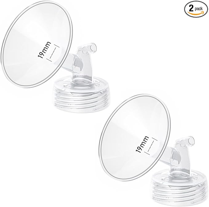 2pcs 19mm Flange Compatible with Spectra S1 S2 9 Plus Synergy Gold Ameda MYA Motif Luna Breast Pump, Replacement to Spectra Pump Parts, Breast Pump Shields 19mm Replace S1 S2 Parts