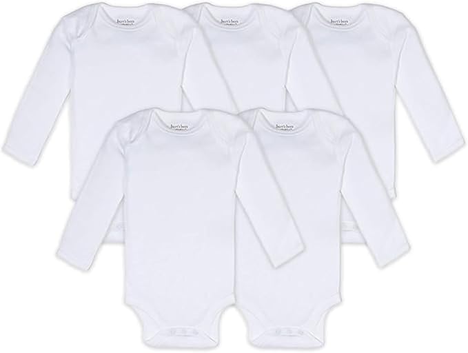 Burt's Bees Baby Organic Cotton Bodysuits – Baby Boy & Girl Short and Long Sleeve One-Pieces, 5-Pack