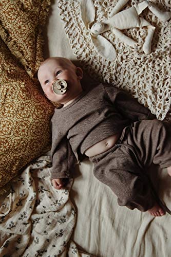 BIBS Pacifiers Colour Collection | Natural Rubber Baby Pacifier | Set of 2 BPA-Free Soothers | Made in Denmark | 0+ Months (Pack of 2) | Sage Night