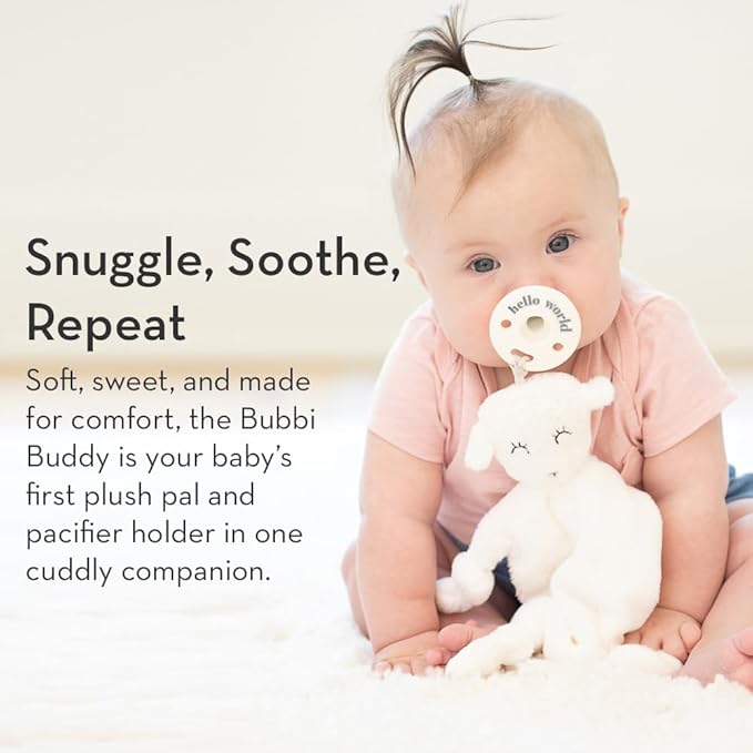 Pacifier Holder with Detachable Pacifier by Bella Tunno, Soft Animal Lovey Snuggle Toy Attaches to Teethers, Baby Gift for Newborn Boys and Girls, Babies 0+ Months, Unicorn