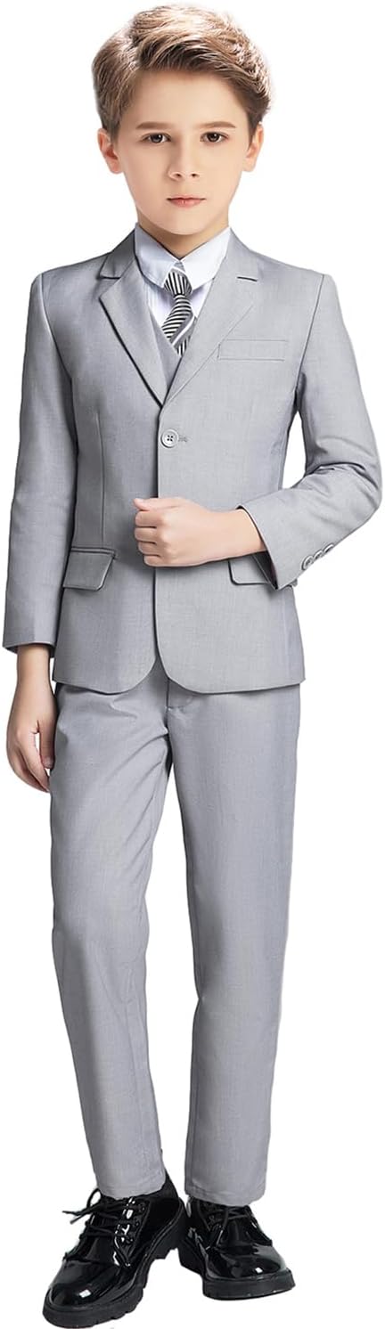 Boys Suit for Kids Tuxedo Suits for Wedding Formal Suit Set Toddler Boy Dress Outfit with Shirt and Tie