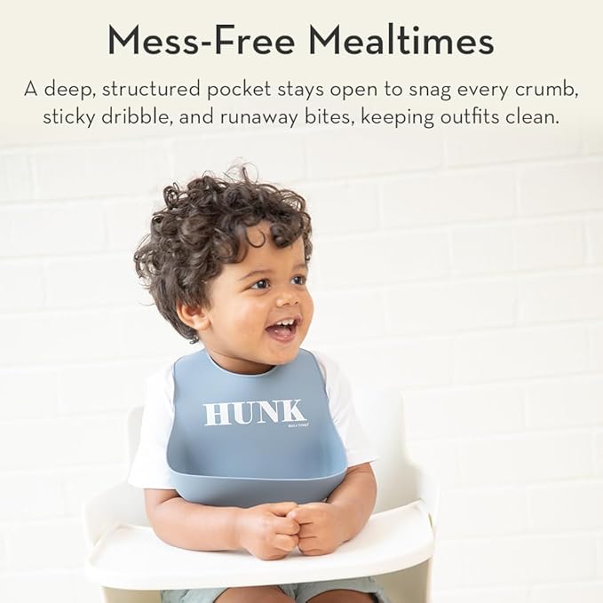 Bella Tunno Baby Bib for Eating, Waterproof Silicone Bib with Large Food Catcher, Adjustable Fit for Babies 4-12 months & Toddlers 1-3 Years, Boys & Girls, I Love Grandma